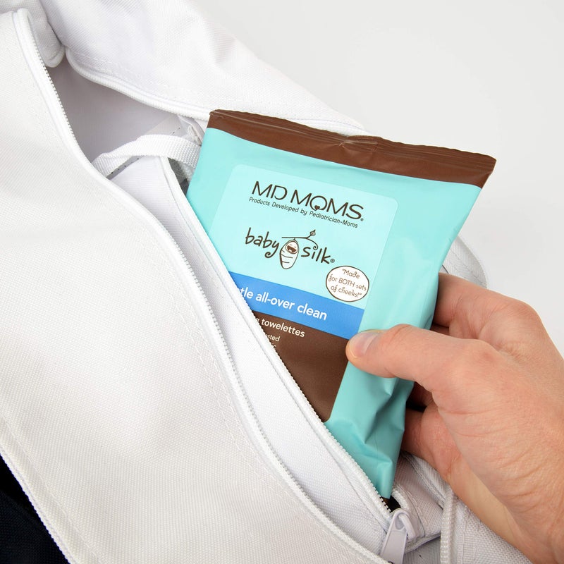 MD MOMS Baby Wipes by MD Moms - Sensitive Eczema Approved Hypoallergenic Cleansing Towelettes for Sensitive Skin (12 ct Travel Pouch) - Image 3